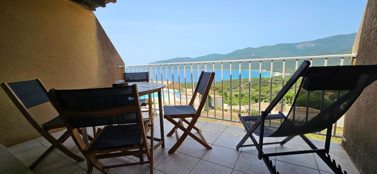 Chalereux T2 Vue Mer Et Piscine Alba Rossa Serra-di-Ferro  Luaran gambar