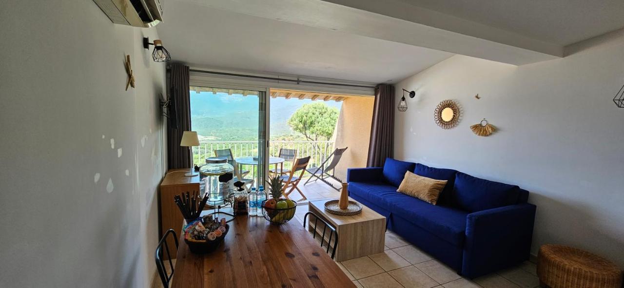 Chalereux T2 Vue Mer Et Piscine Alba Rossa Serra-di-Ferro  Luaran gambar